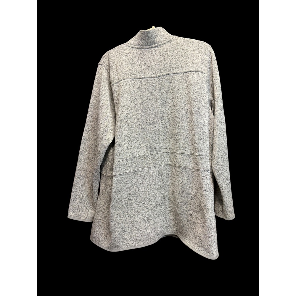 Eddie Bauer Sweater Fleece Jacket Women 2XL Grey Excellent Full Zip Mock Neck - Picture 3 of 16